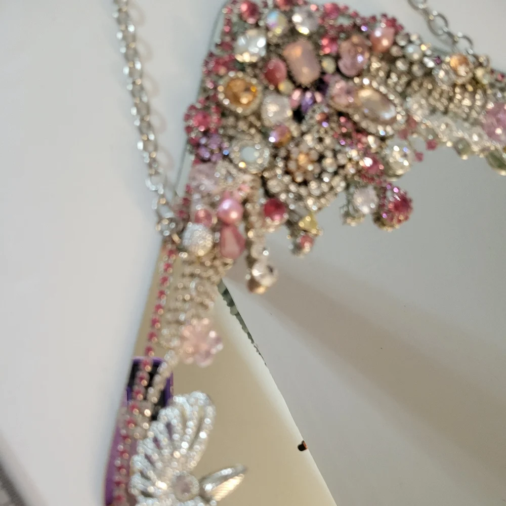 Hand Crafted Crystal Accent Mirror